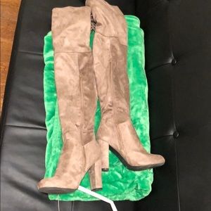 Stylish brown thigh highs